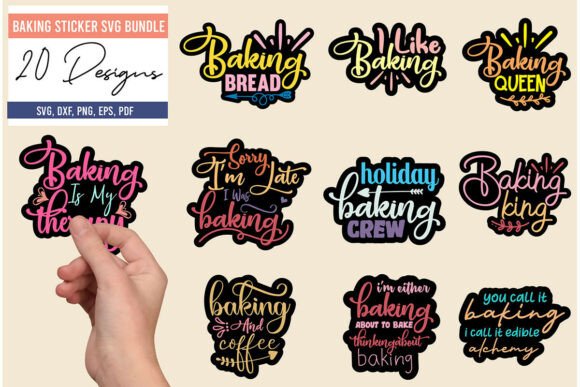 Baking Sticker SVG Bundle: Graphics & Print Templates