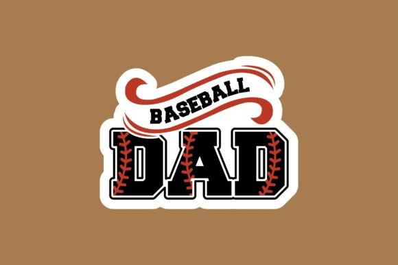Baseball Dad Sticker SVG for Crafts & Graphics