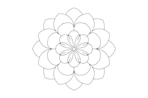 Concentric Flower Mandala, Geometric Art: Graphics & Illustrations