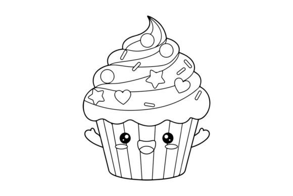 Cute Cupcake Mascot with Stars and Heart Graphics Review