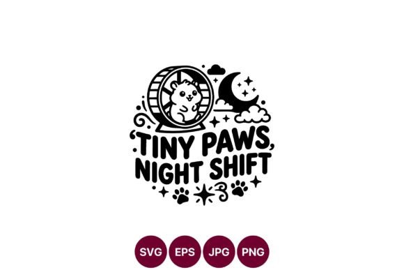 Cute Night Hamster Clipart: Nighttime Graphics & Illustrations