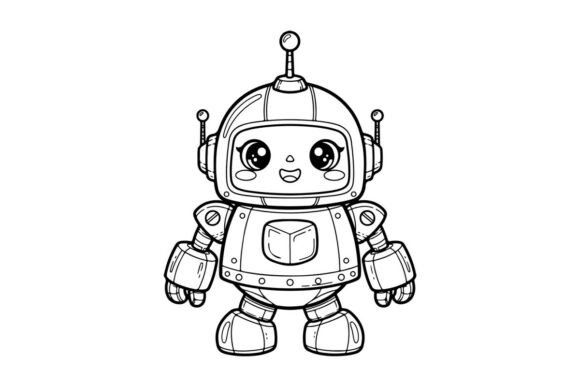 Cute Robot Mascot Vector: Graphics & Illustrations