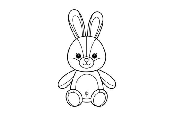Cute White Bunny Sitting Flat Design Review
