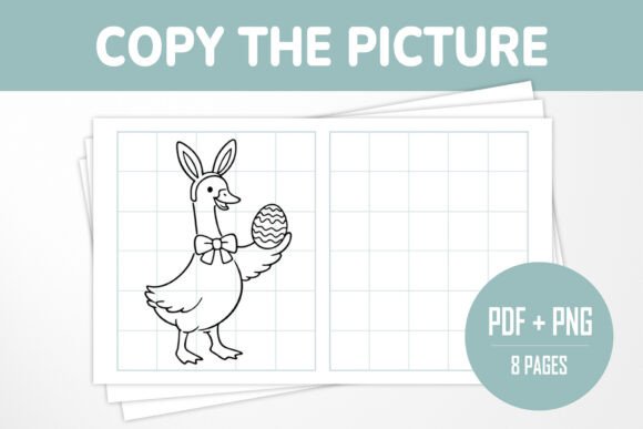 Easter Goose Grid Graphics for Coloring Pages Amp