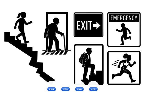 Emergency Exit Icon Collection: Graphics & Crafts
