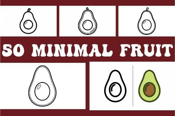 Minimal Fruit Graphics for Coloring Pages & Amp Projects