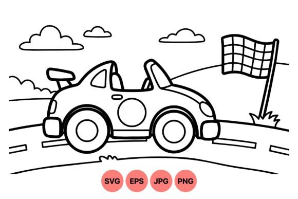 Race Car Outline Clipart: Bold Graphics for Brand Illustrations