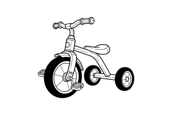 Retro Tricycle Vector Illustration Flat: Graphics & Illustrations for Handmade Creators